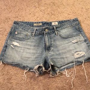 AG Distressed Denim Shorts